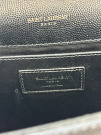 Kate Medium "So Black" Grain de Poudre Embossed Black