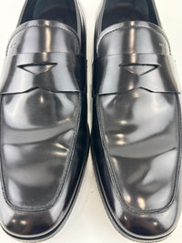 Men’s Smooth Leather Loafers in Black Size 5