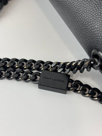 Kate Medium "So Black" Grain de Poudre Embossed Black