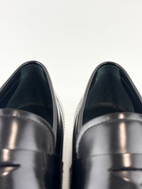 Men’s Smooth Leather Loafers in Black Size 5