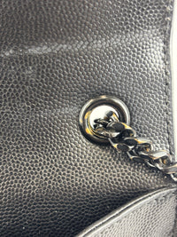 Kate Medium "So Black" Grain de Poudre Embossed Black