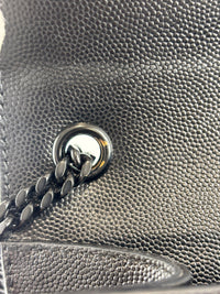 Kate Medium "So Black" Grain de Poudre Embossed Black