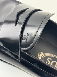 Men’s Smooth Leather Loafers in Black Size 5