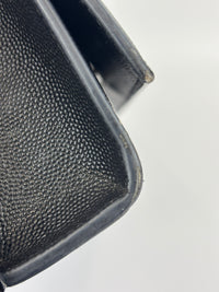 Kate Medium "So Black" Grain de Poudre Embossed Black