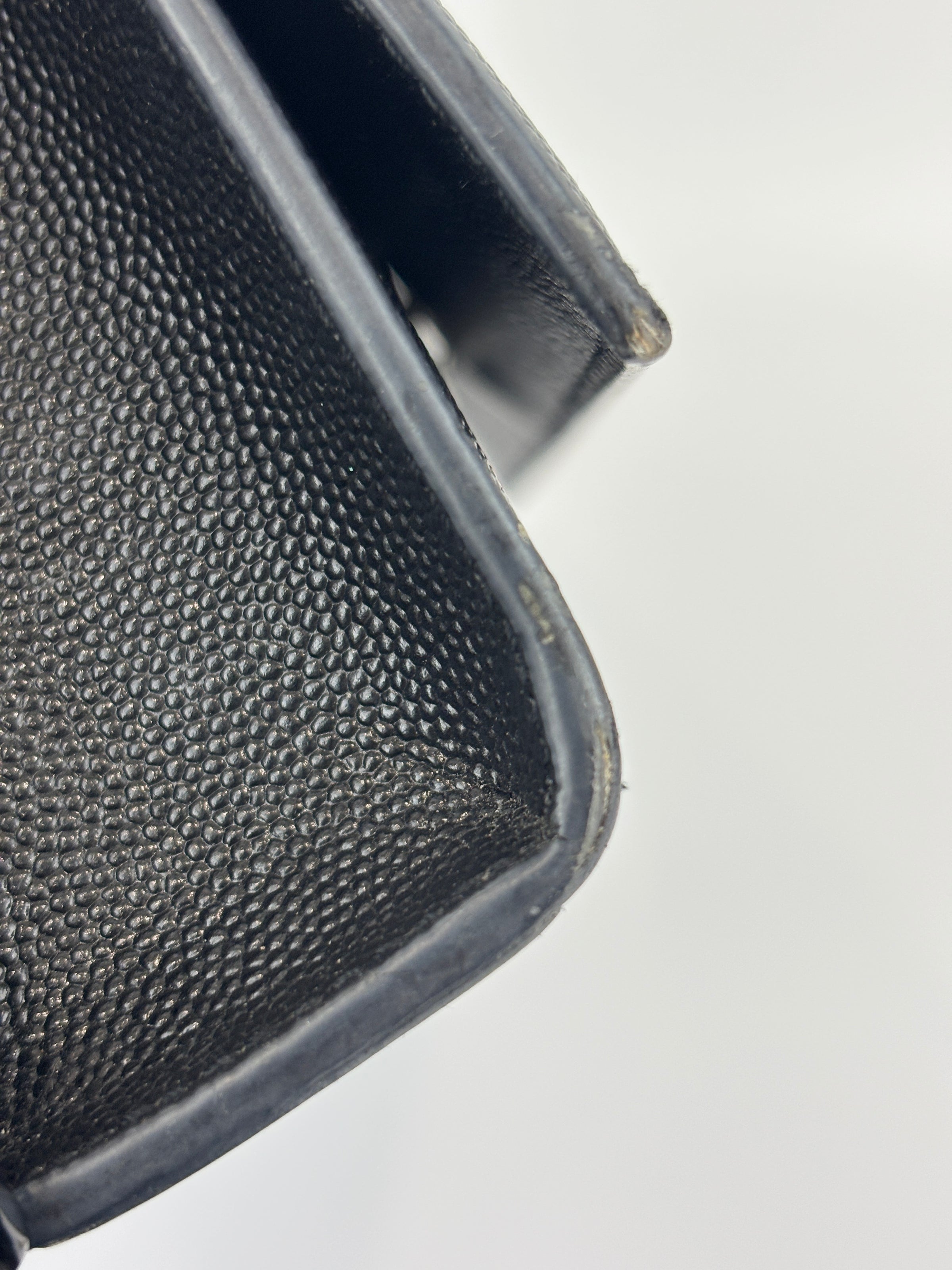 Kate Medium "So Black" Grain de Poudre Embossed Black