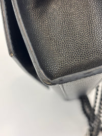 Kate Medium "So Black" Grain de Poudre Embossed Black