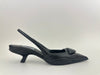 Slingback Black Brushed Leather Pumps Size 35.5