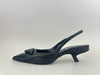 Slingback Black Brushed Leather Pumps Size 35.5