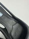 Slingback Black Brushed Leather Pumps Size 35.5