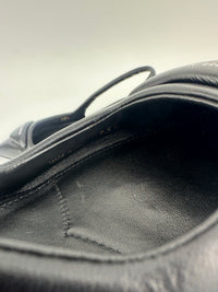 Slingback Black Brushed Leather Pumps Size 35.5