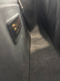 A91586 Chevron Quilted Small Statement Flap Black Calfskin