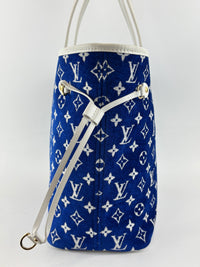 M46220 Neverfull MM Bleu Jacquard Velvet Limited-Edition LV Match Collection