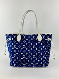 M46220 Neverfull MM Bleu Jacquard Velvet Limited-Edition LV Match Collection
