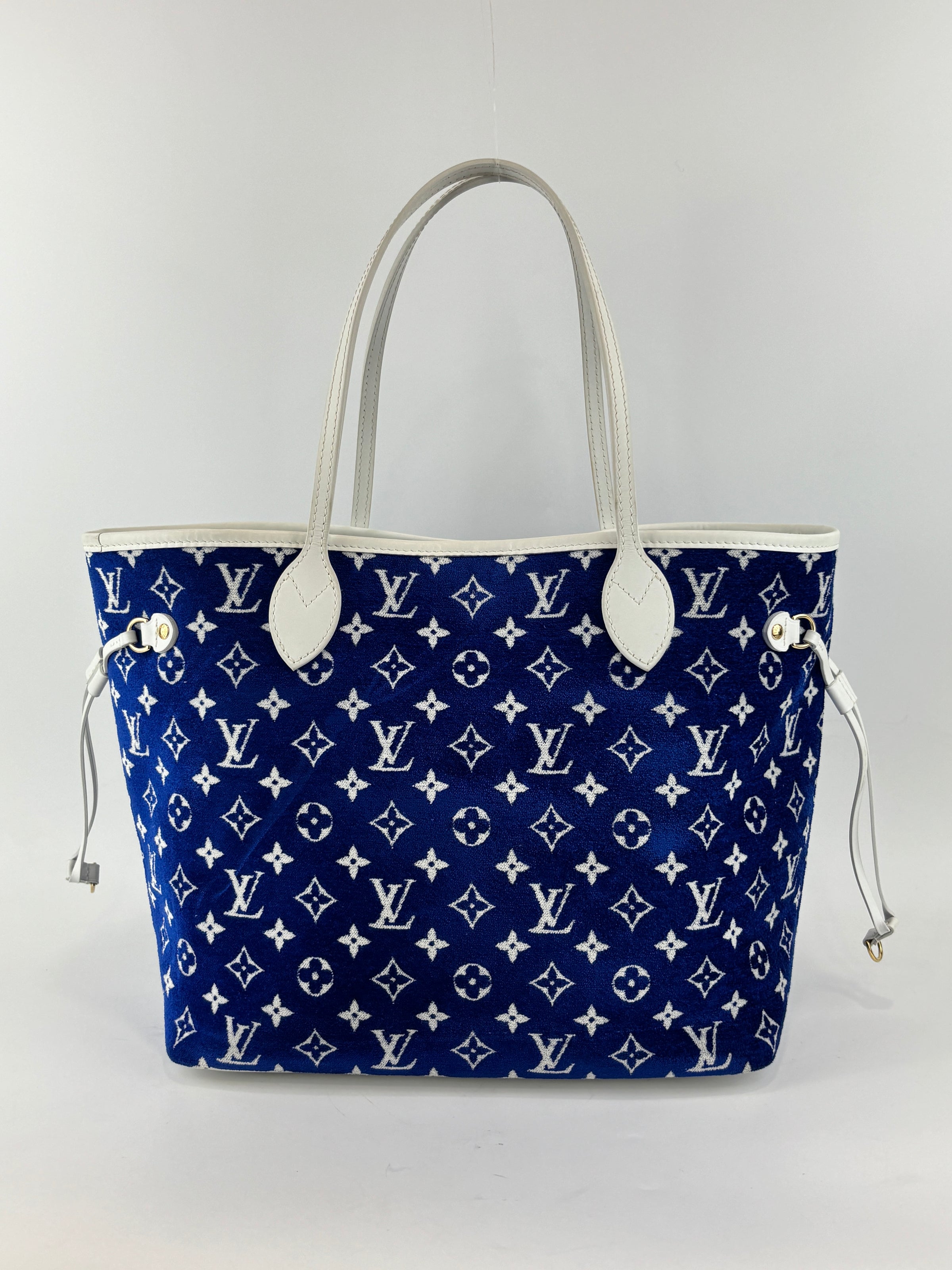 M46220 Neverfull MM Bleu Jacquard Velvet Limited-Edition LV Match Collection