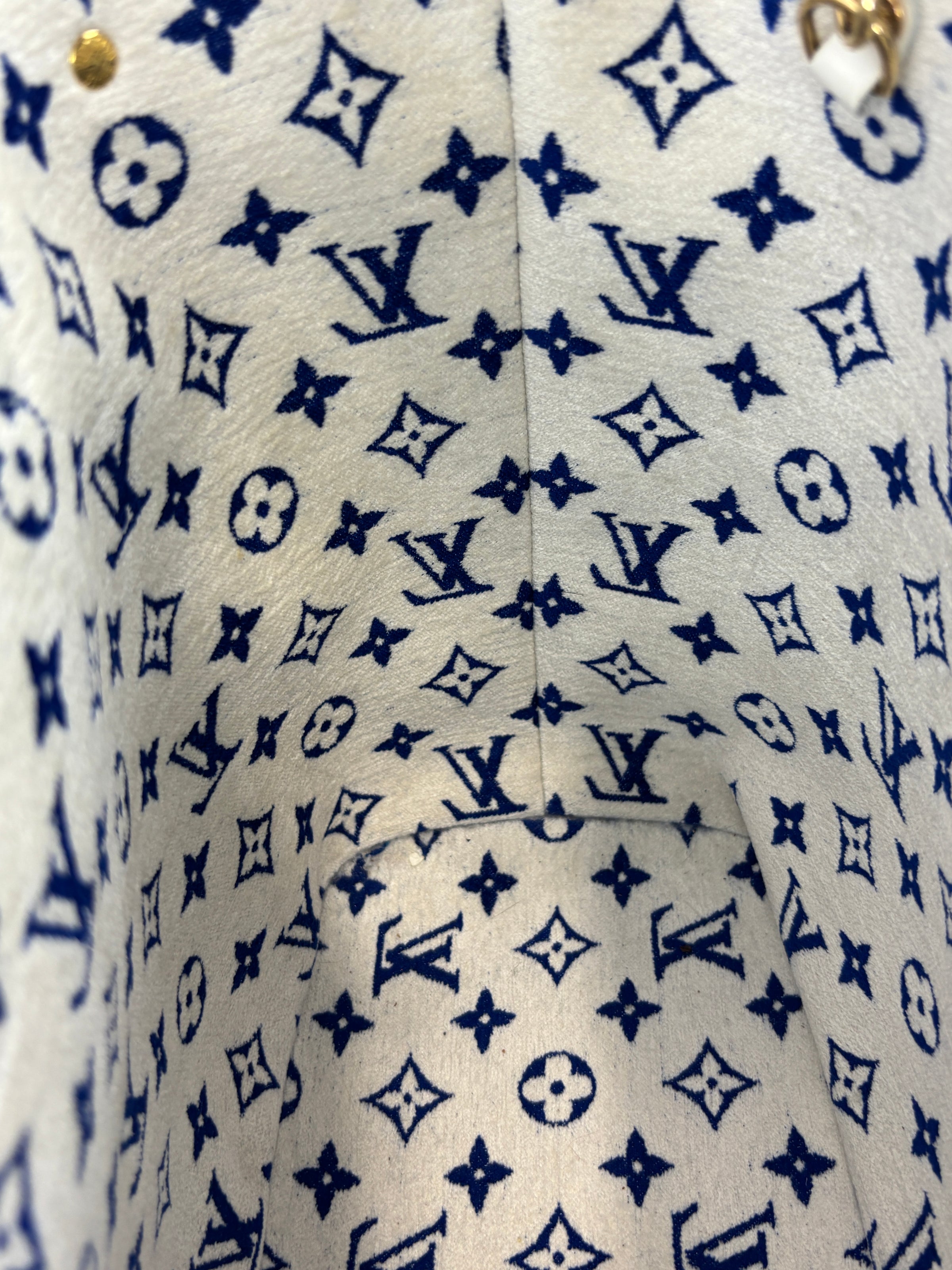 M46220 Neverfull MM Bleu Jacquard Velvet Limited-Edition LV Match Collection