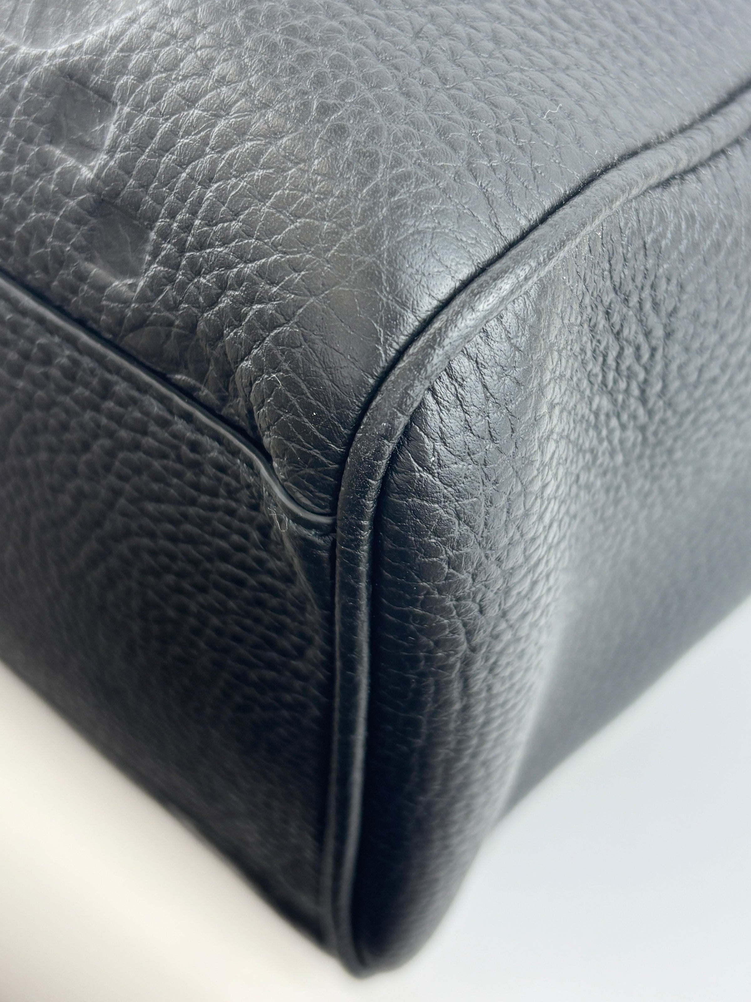 Medium Jumbo GG Leather Tote Bag in Black