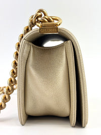 Limited Edition Gold Metallic Small Boy Flap Calfskin Antique GHW