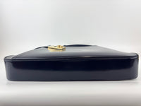 Large Brushed Calfskin Gancini Arch Shoulder Hobo Midnight Blue
