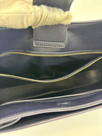 Large Brushed Calfskin Gancini Arch Shoulder Hobo Midnight Blue