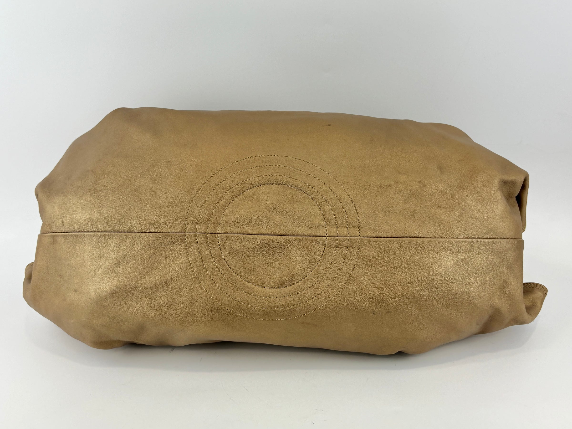 Nappa Aire Gold Anagram Leather Tote