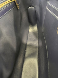 Large Brushed Calfskin Gancini Arch Shoulder Hobo Midnight Blue