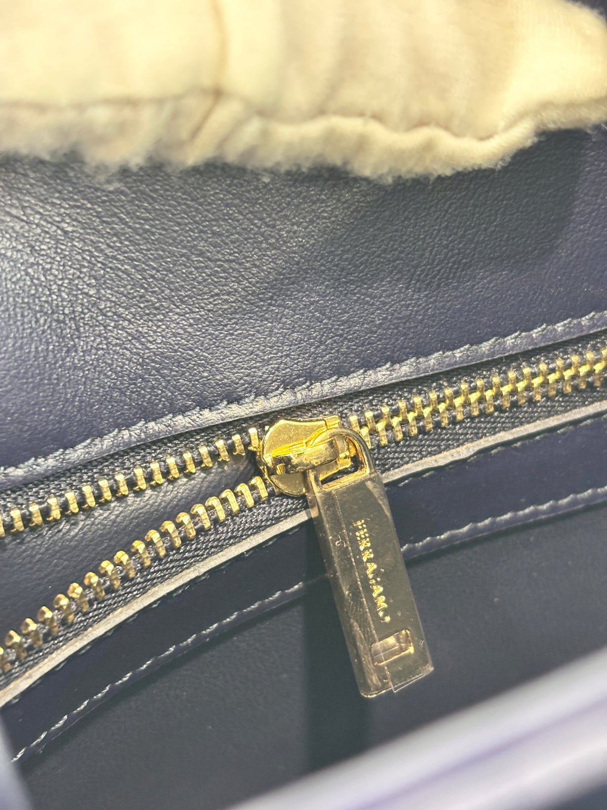 Large Brushed Calfskin Gancini Arch Shoulder Hobo Midnight Blue