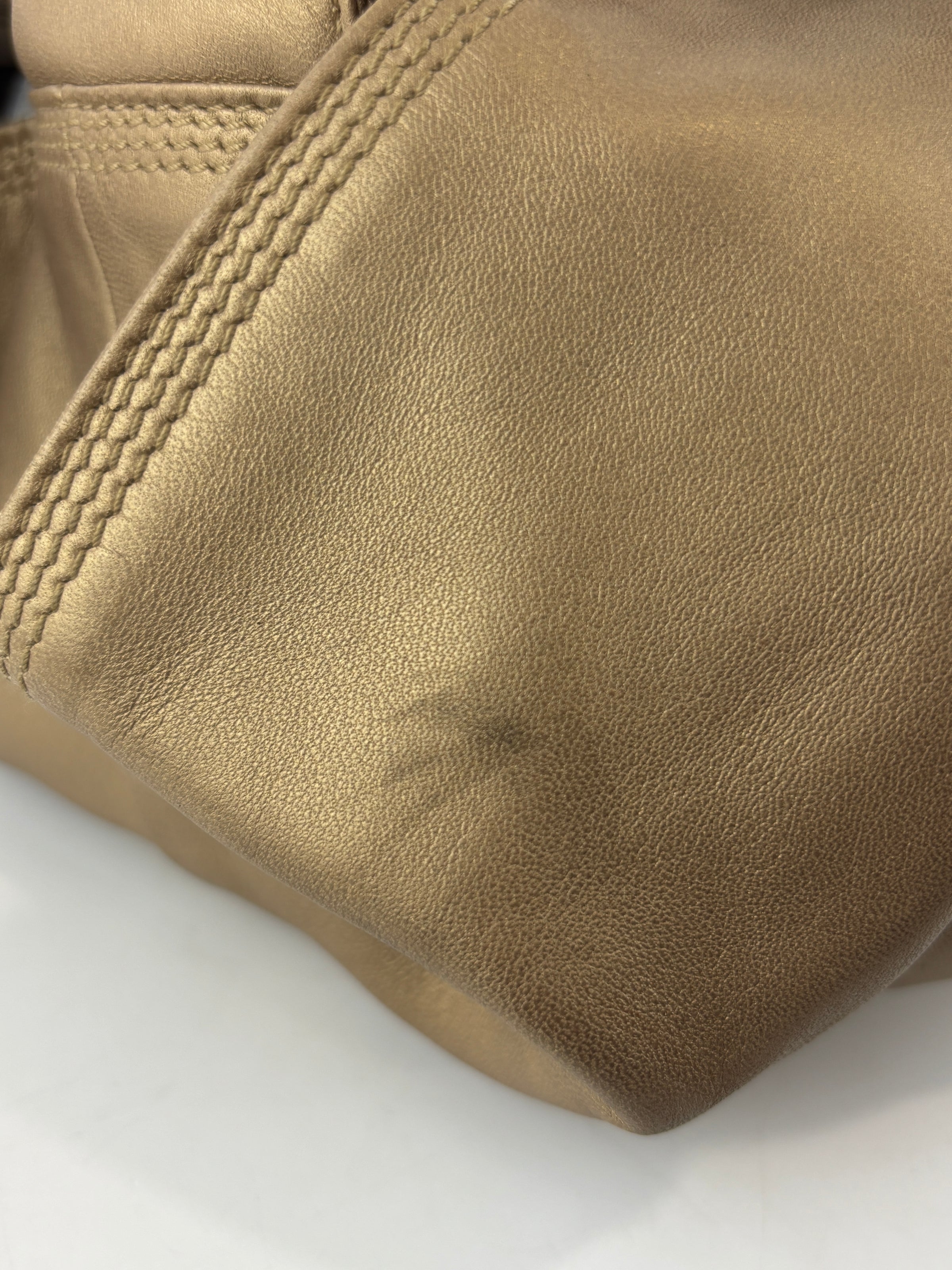 Nappa Aire Gold Anagram Leather Tote