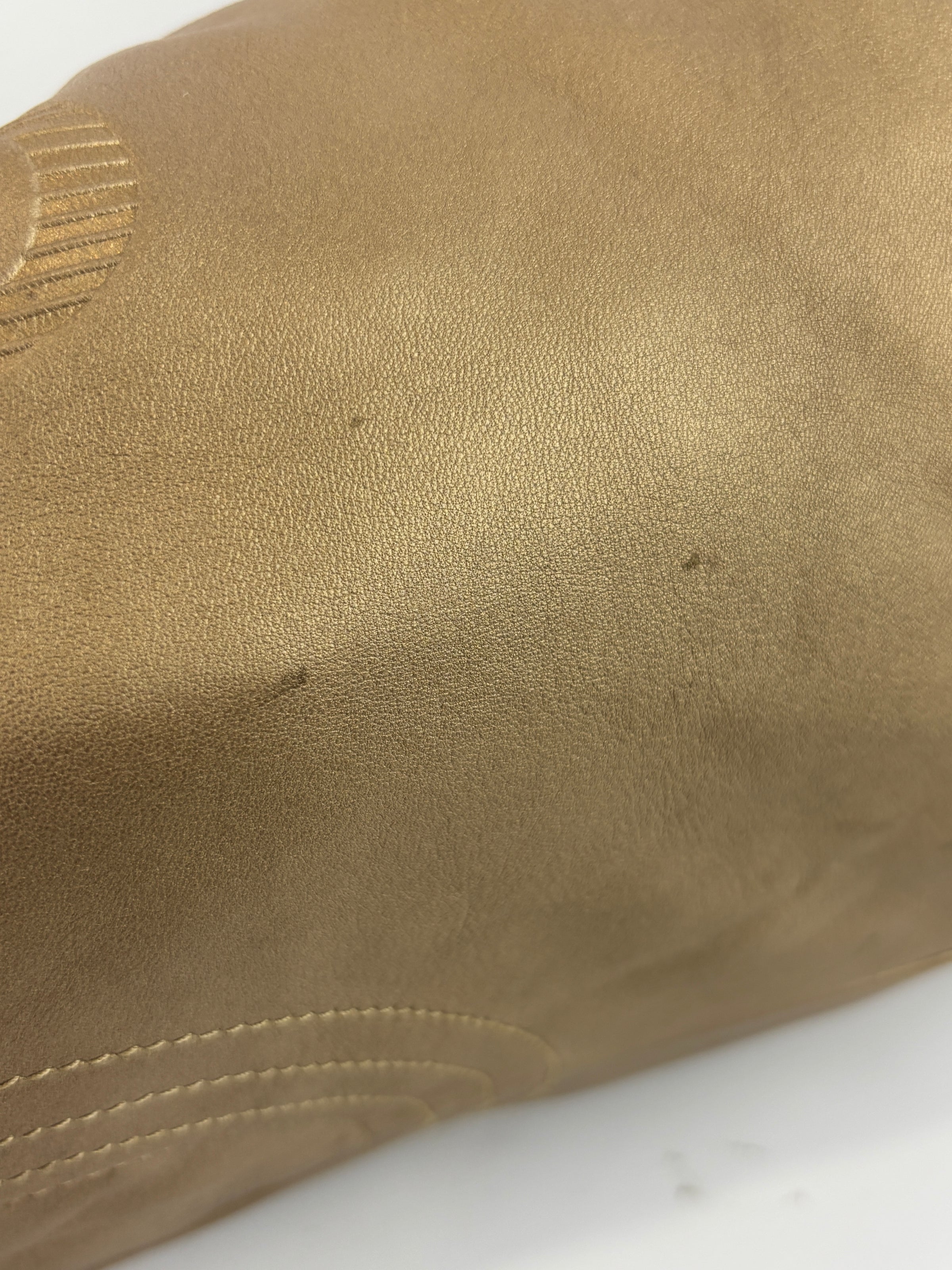 Nappa Aire Gold Anagram Leather Tote