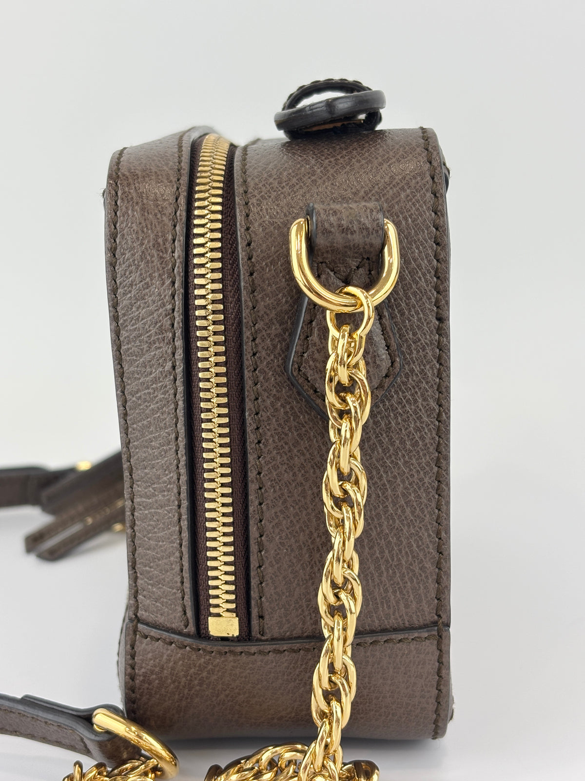 Beige GG Supreme Coated Canvas Ophidia Mini Square Shoulder Bag
