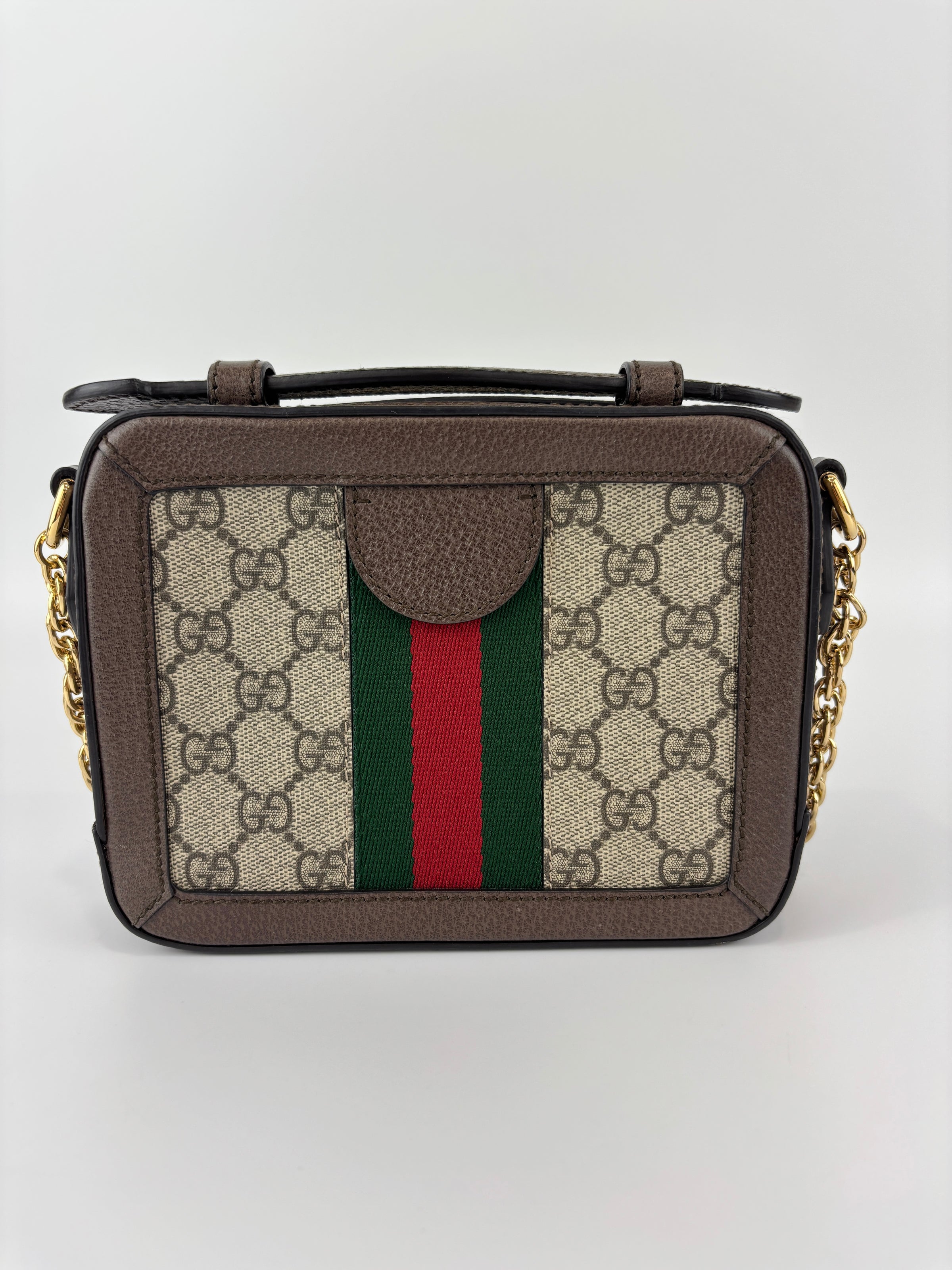 Beige GG Supreme Coated Canvas Ophidia Mini Square Shoulder Bag