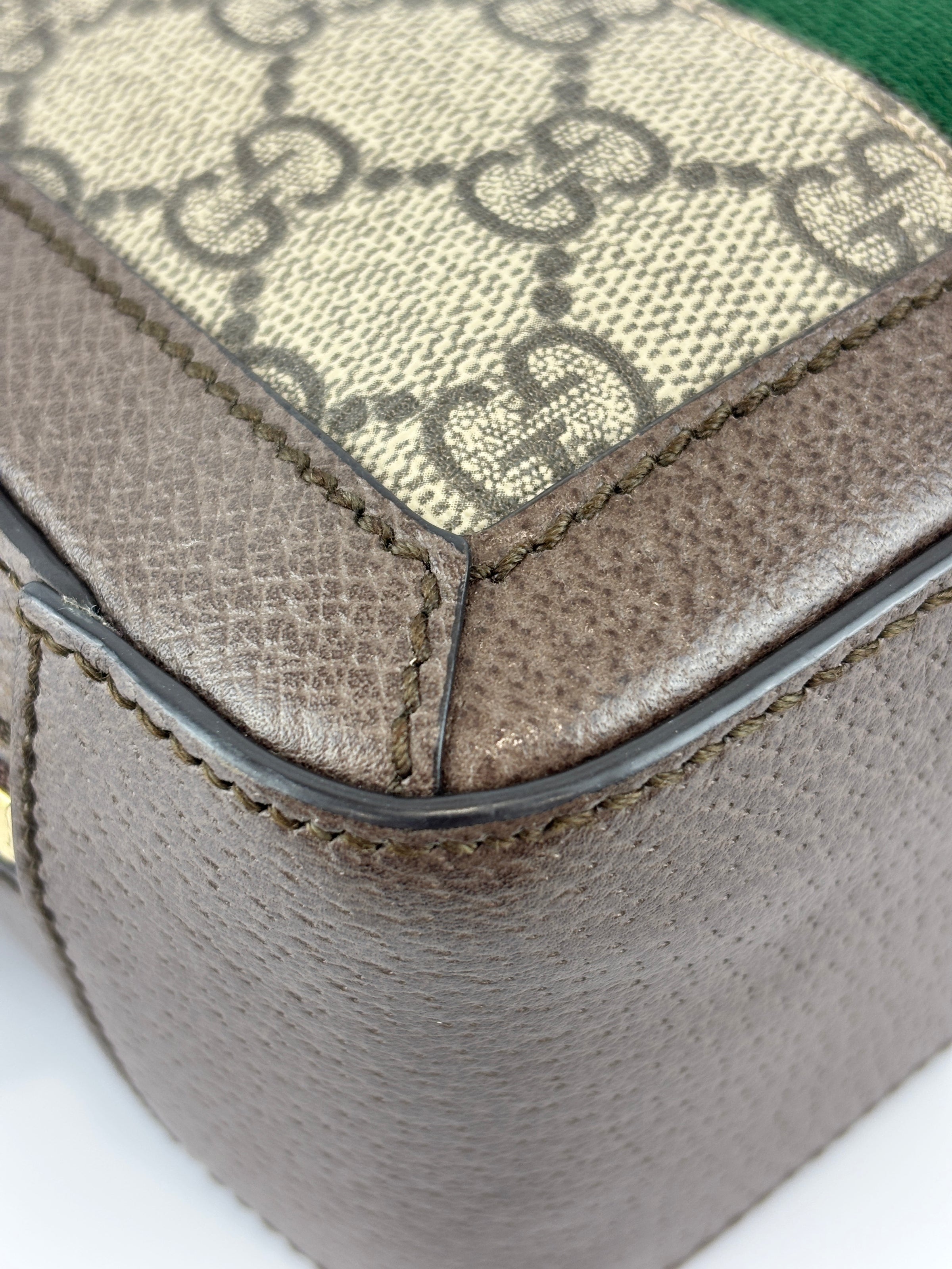 Beige GG Supreme Coated Canvas Ophidia Mini Square Shoulder Bag
