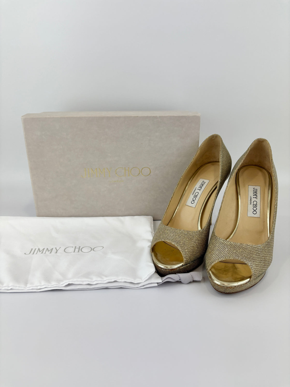 Luna Gold Glitter Platform Pumps Size 39