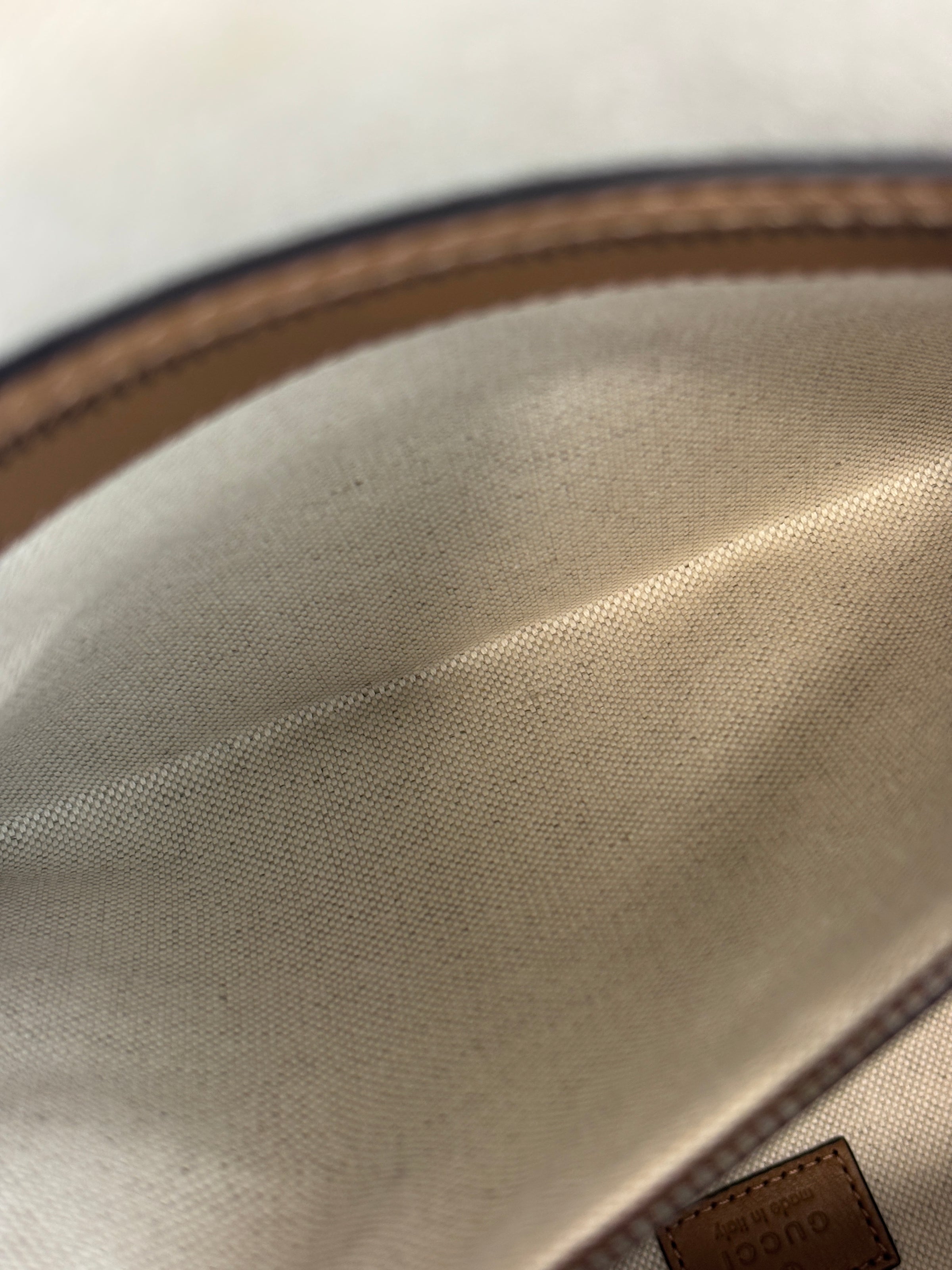 715671 Koi Calfskin Large GG Jacquard/Canvas Bauletto Duffle Bag