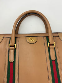 715671 Koi Calfskin Large GG Jacquard/Canvas Bauletto Duffle Bag