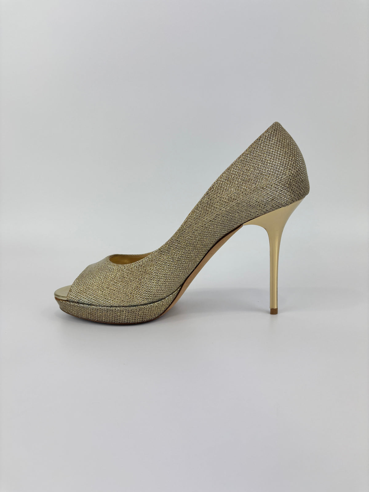 Luna Gold Glitter Platform Pumps Size 39