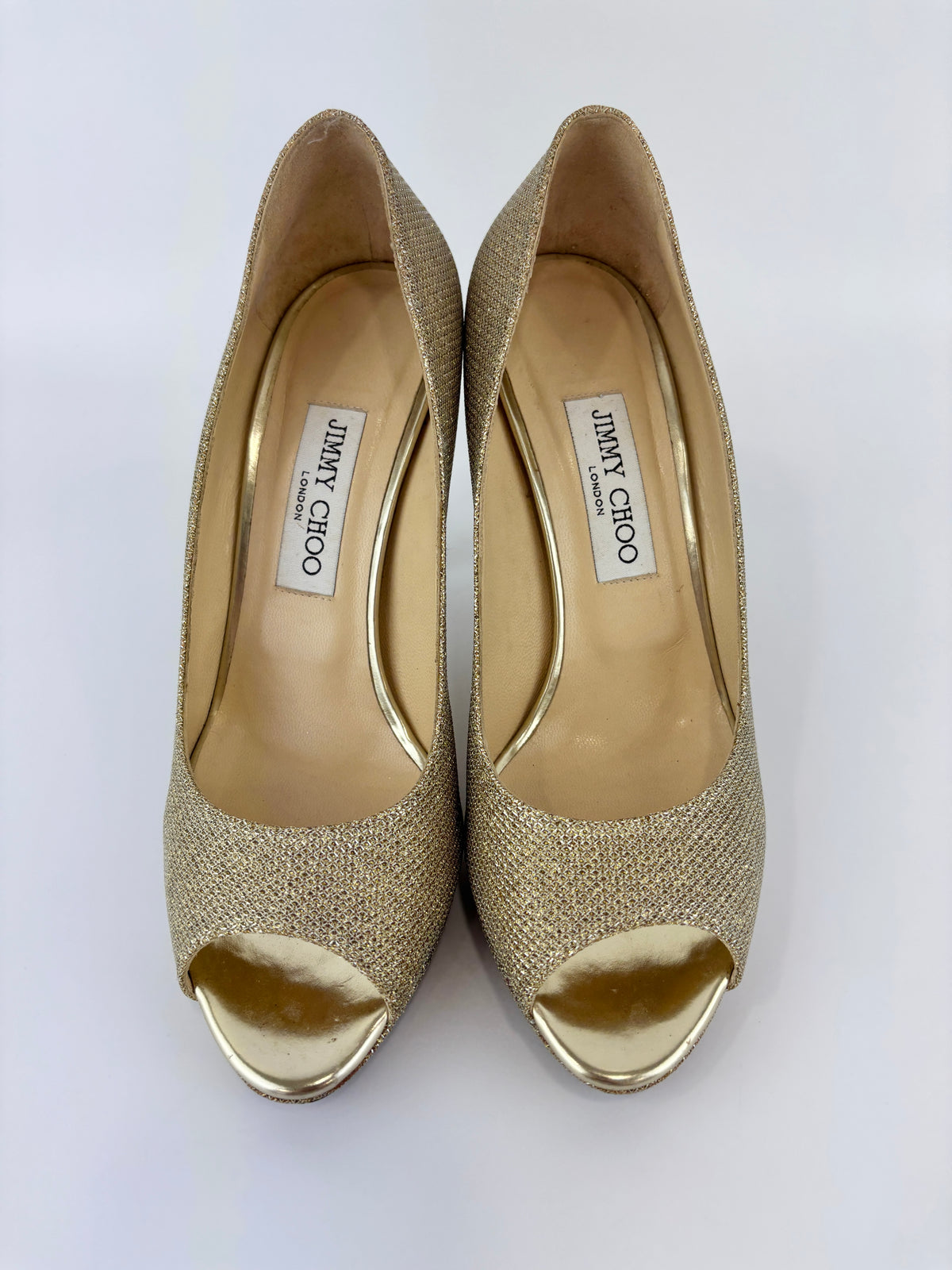 Luna Gold Glitter Platform Pumps Size 39