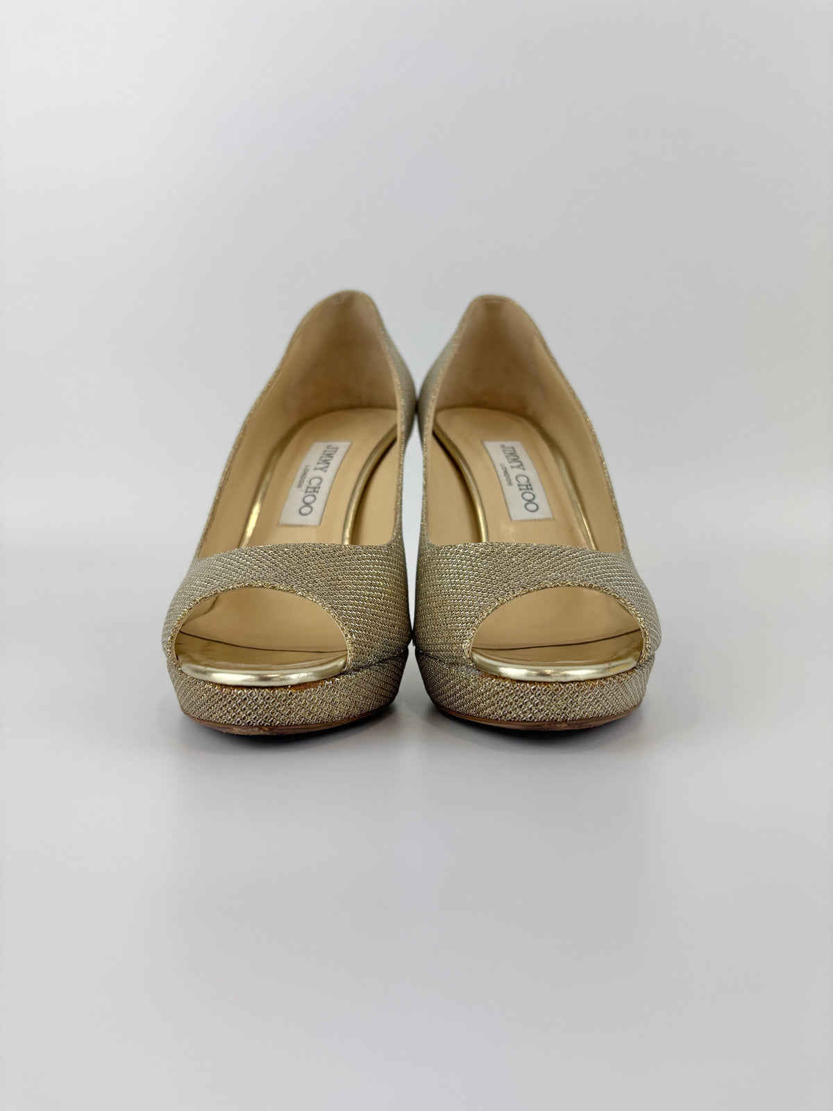 Luna Gold Glitter Platform Pumps Size 39