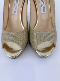 Luna Gold Glitter Platform Pumps Size 39