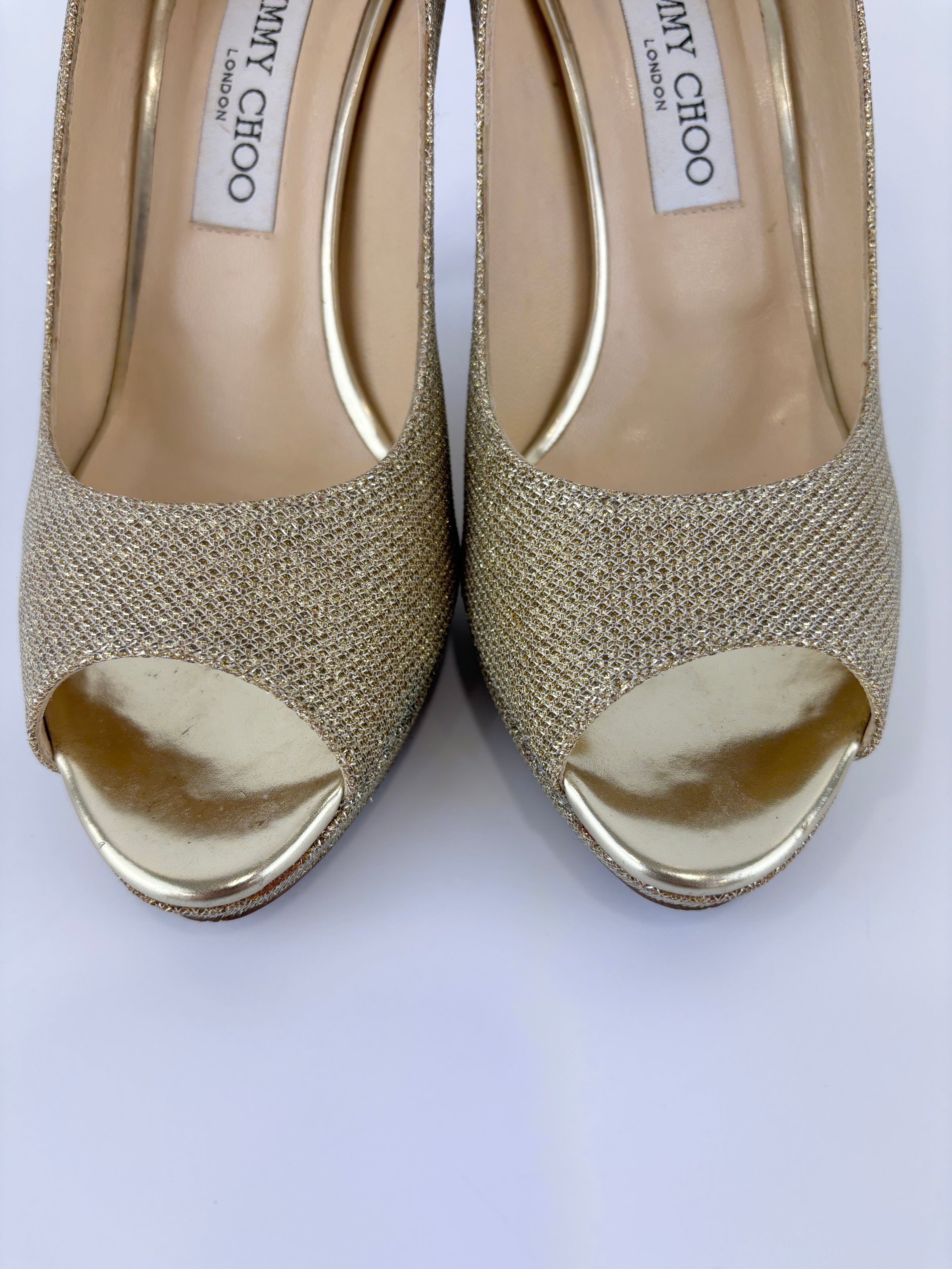 Luna Gold Glitter Platform Pumps Size 39