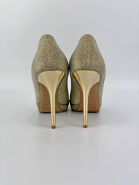 Luna Gold Glitter Platform Pumps Size 39