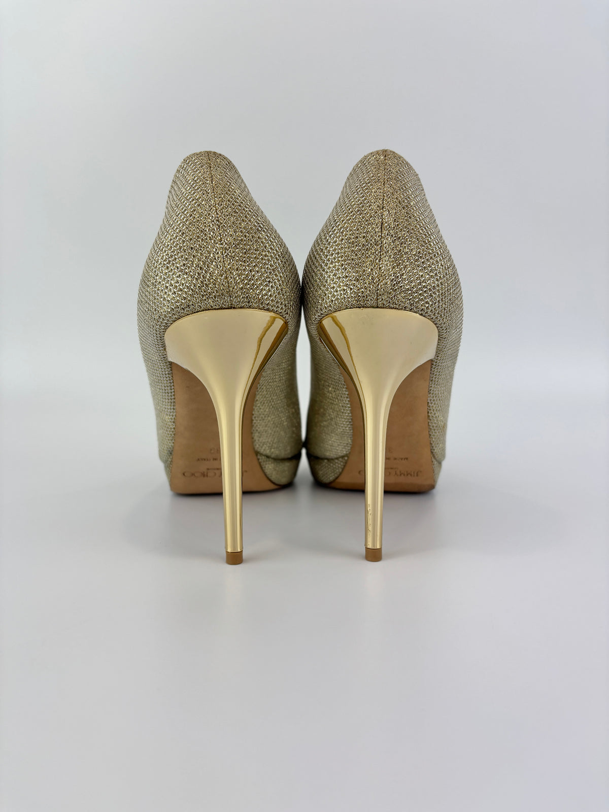 Luna Gold Glitter Platform Pumps Size 39