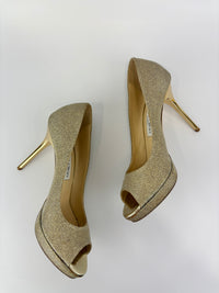 Luna Gold Glitter Platform Pumps Size 39