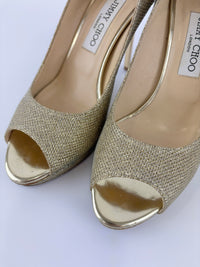 Luna Gold Glitter Platform Pumps Size 39