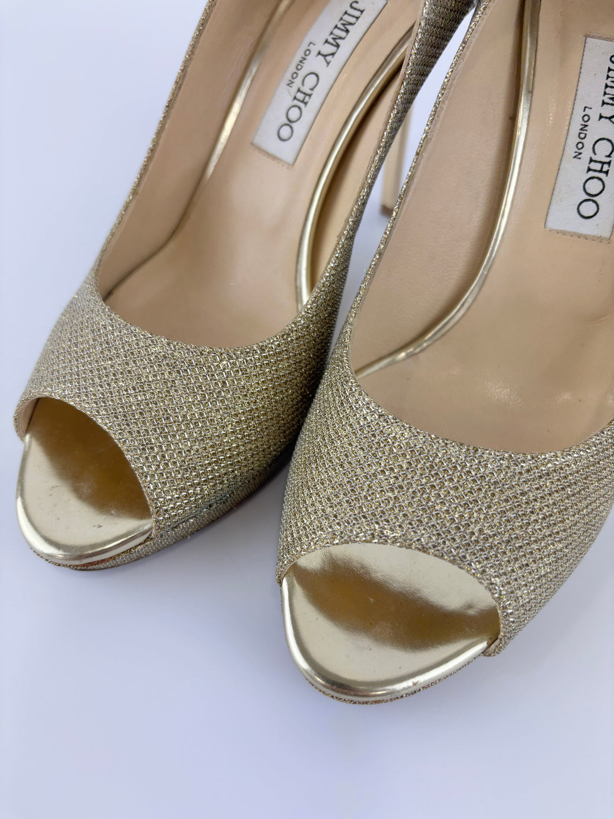 Luna Gold Glitter Platform Pumps Size 39