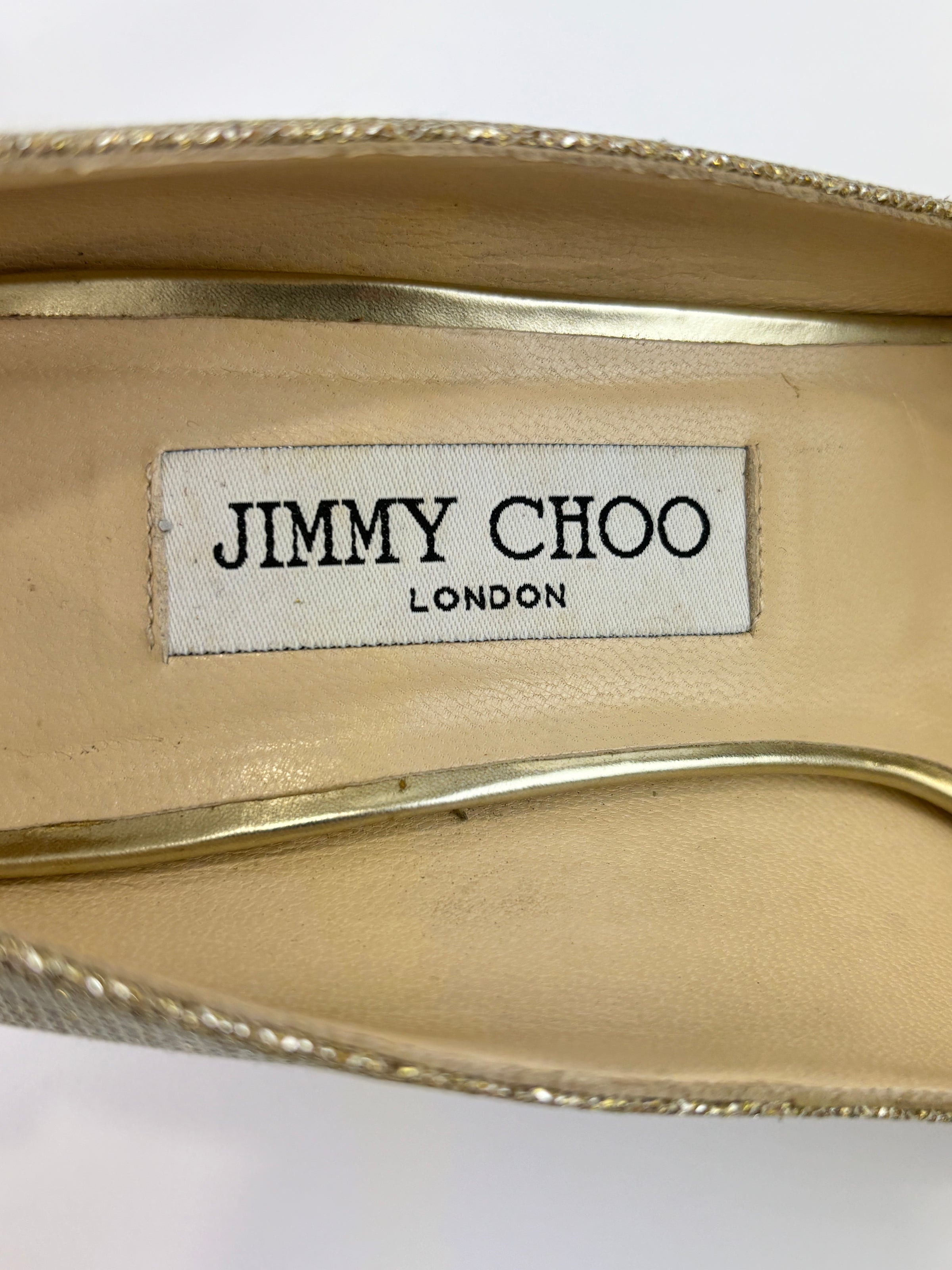 Luna Gold Glitter Platform Pumps Size 39