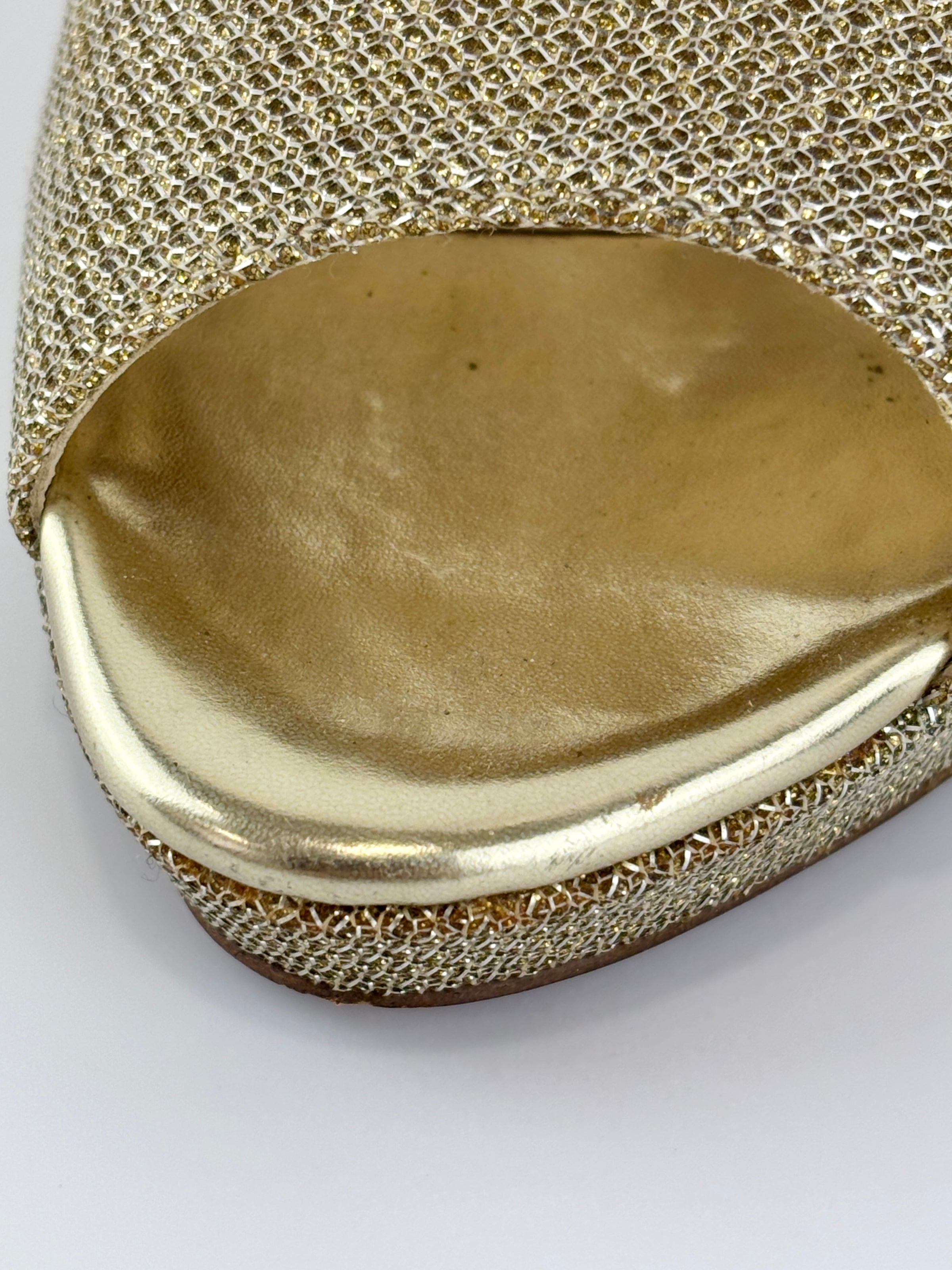 Luna Gold Glitter Platform Pumps Size 39