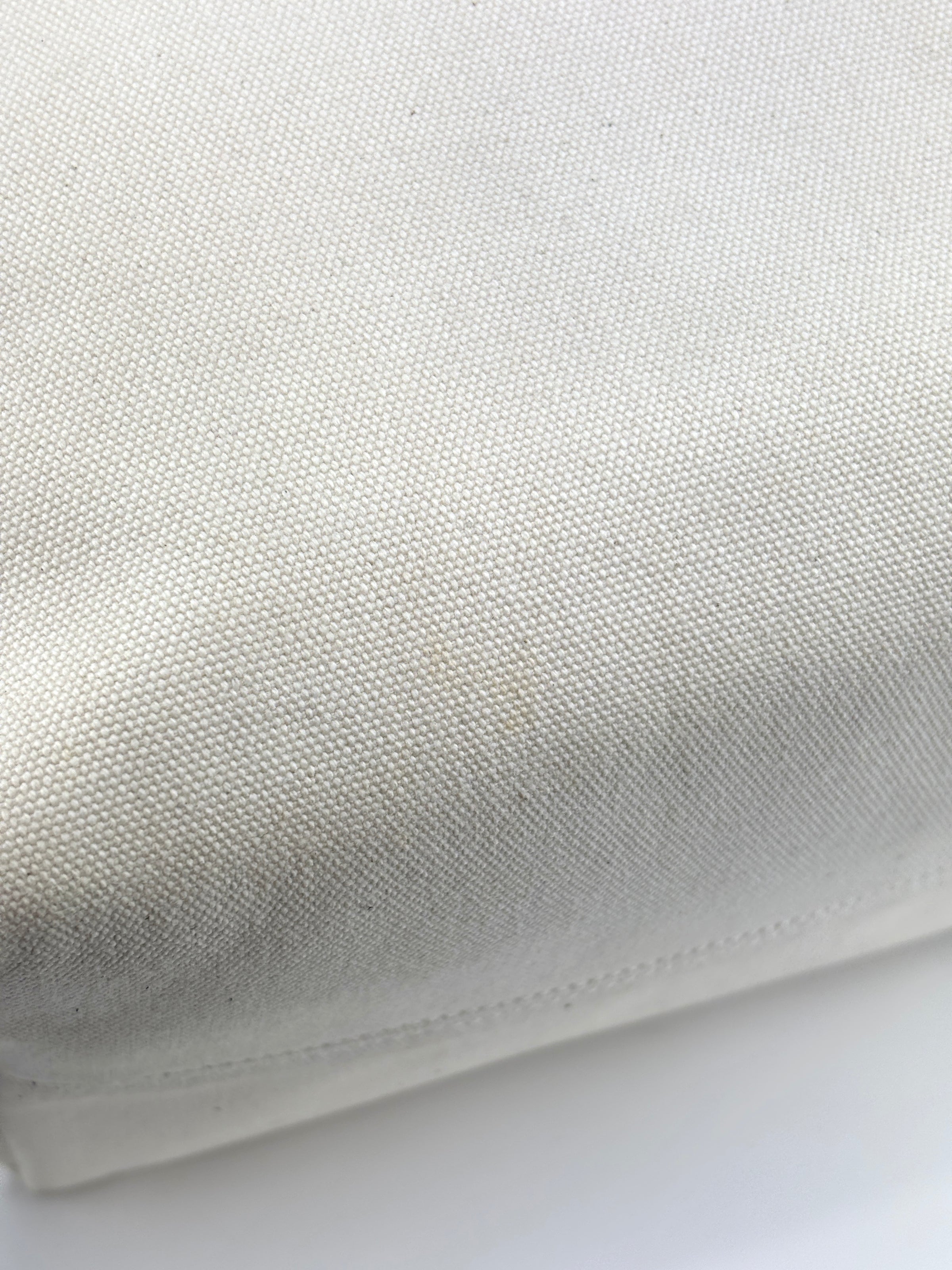 Cities Paris Jumbo Small Tote Bag In Beige Canvas With Black Leather Trim