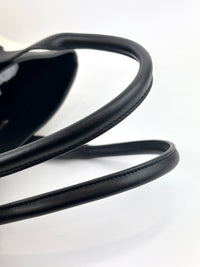 Cities Paris Jumbo Small Tote Bag In Beige Canvas With Black Leather Trim