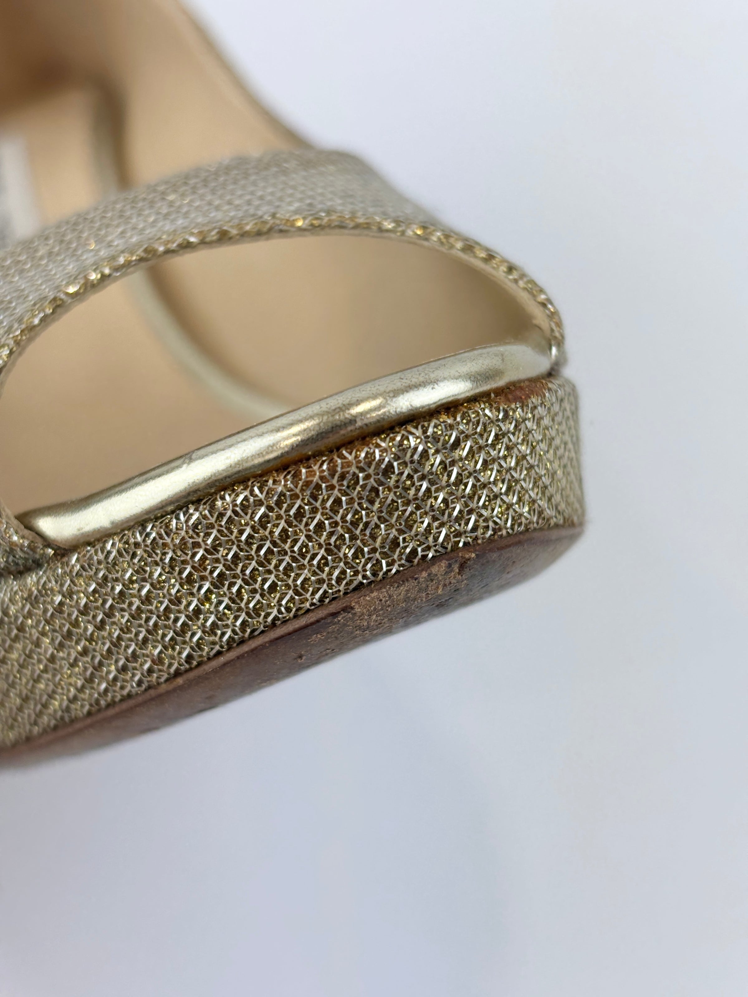 Luna Gold Glitter Platform Pumps Size 39