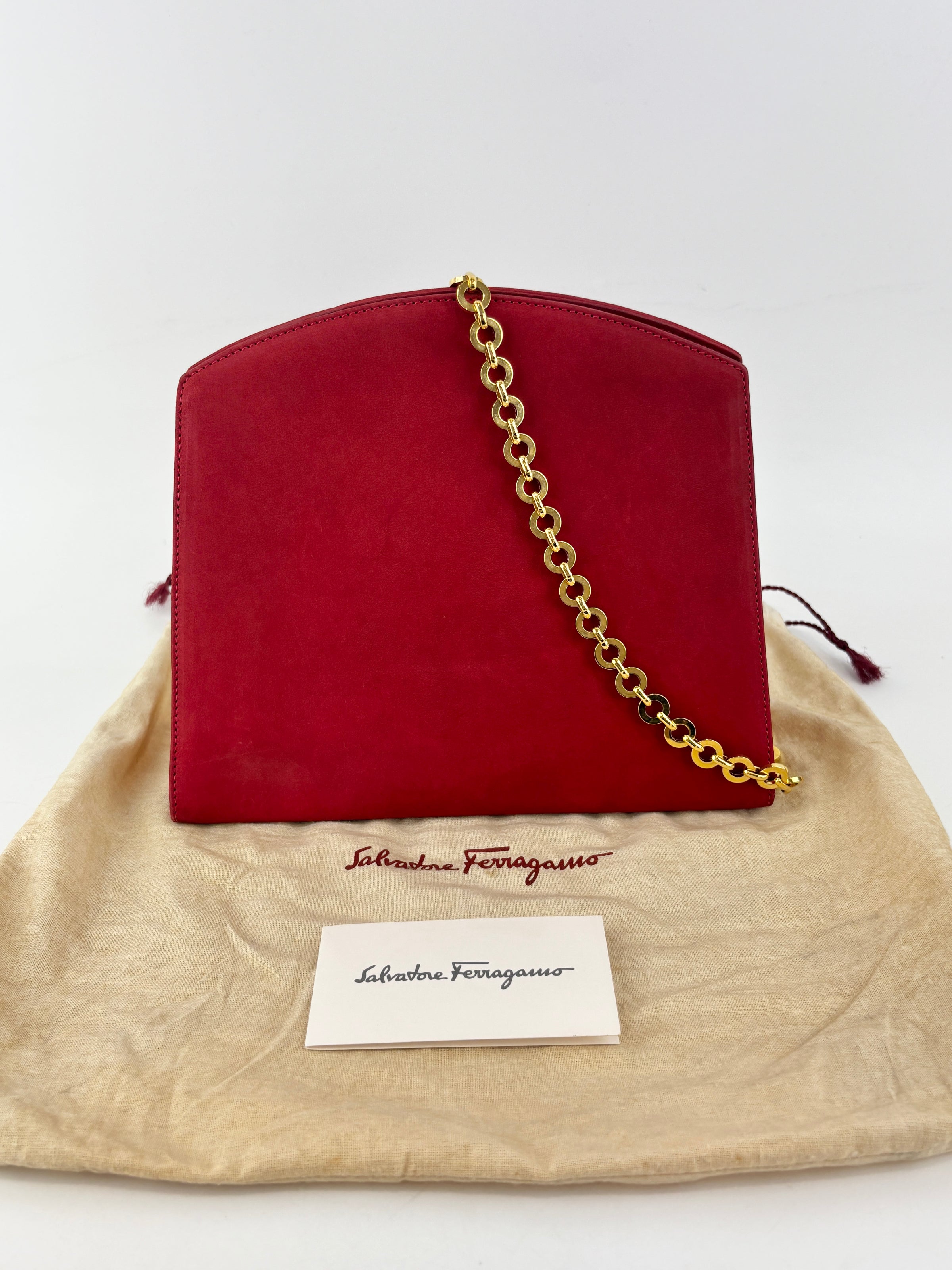 AD21 3045 Vintage Suede Clutch with Chain